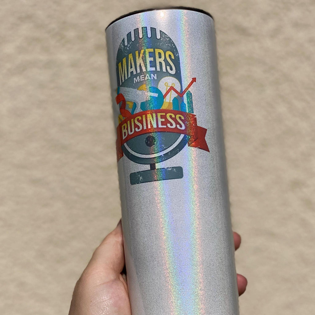 (Pack of 10) 20oz Skinny Holographic Glitter Straight Tumbler | Sayers & Co.