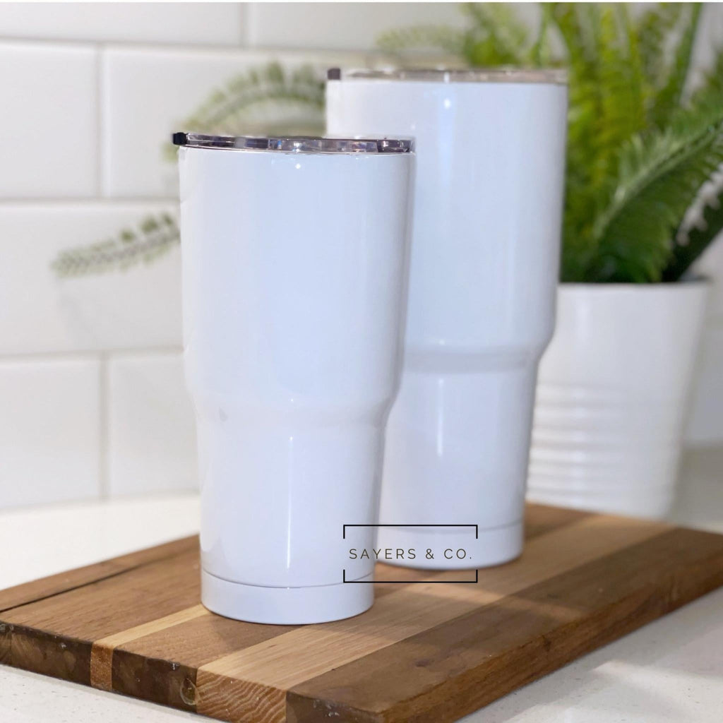 (Pack of 10) 20oz or 30oz Sublimation White Car Tumbler | Sayers & Co.