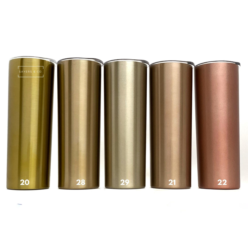 20oz Skinny Blank Solid Real Colors Tumbler