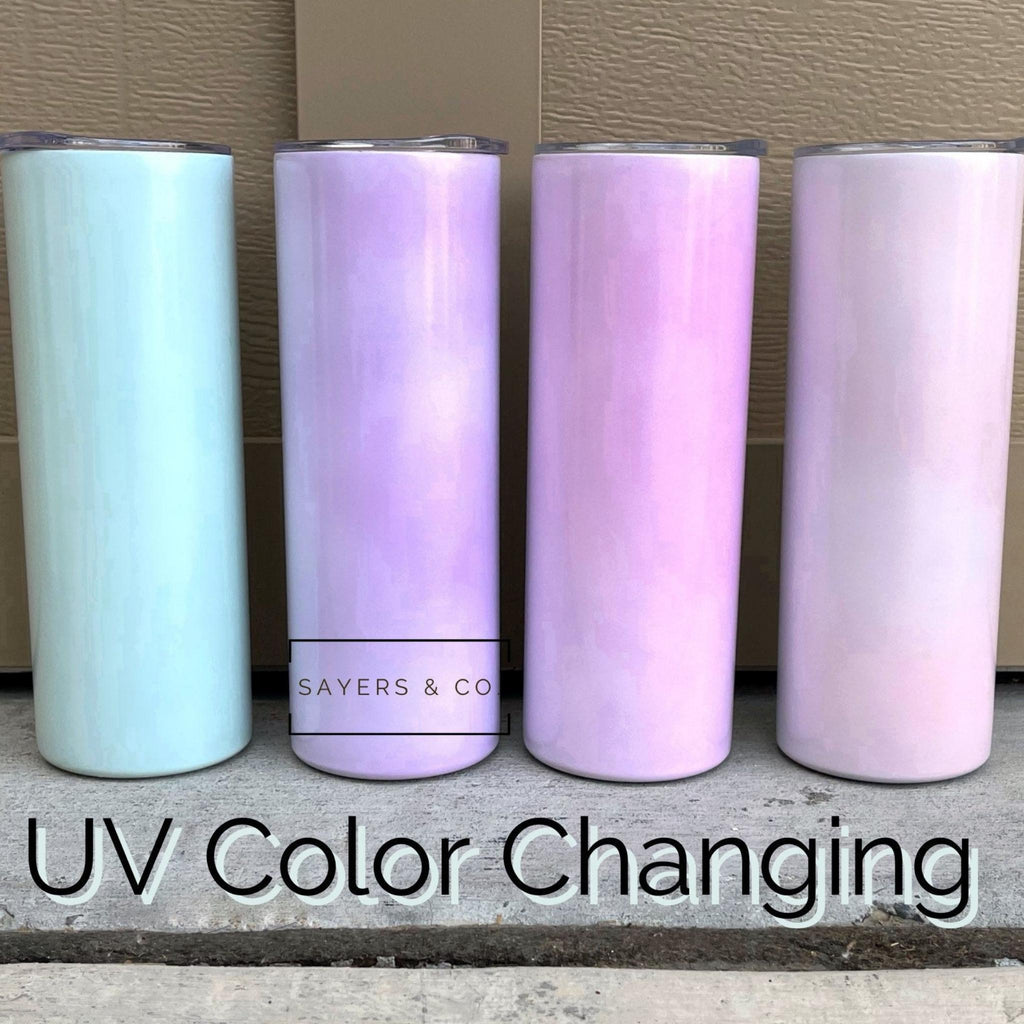 20oz UV Color Glitter Straight Sublimation Tumbler