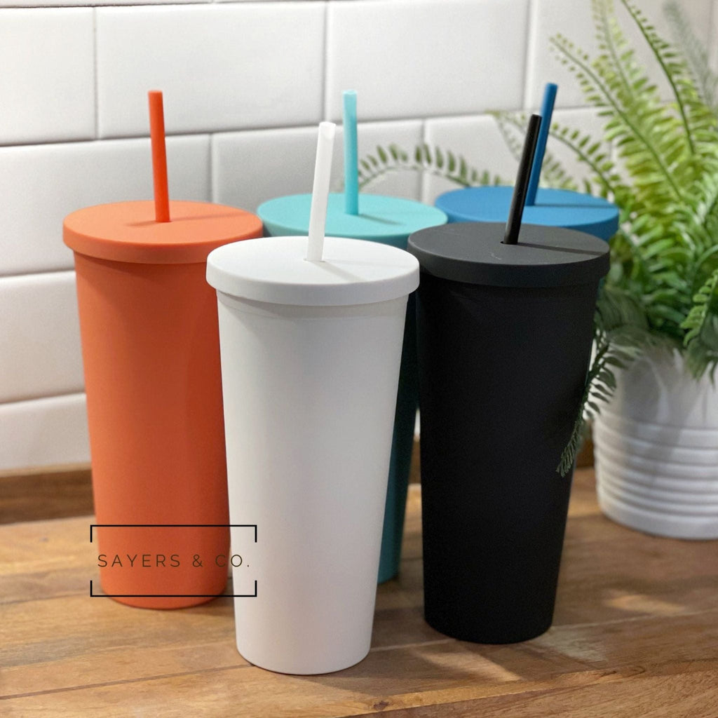 22oz Acrylic Matte Colored Double Walled Tumbler