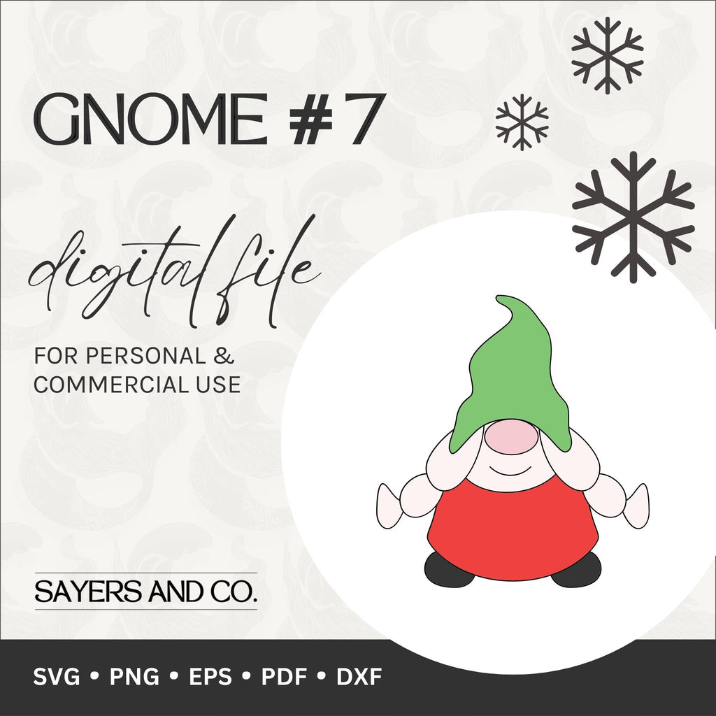 Gnome #7 Digital Files (SVG / PNG / EPS / PDF / DXF)