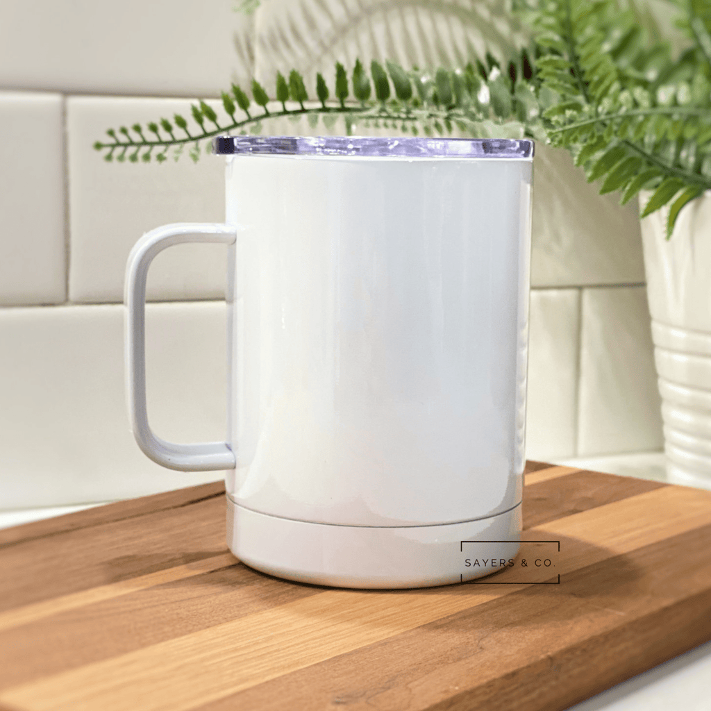 (Pack of 10) 12oz White Camping Sublimation Blank Mug | Sayers & Co.