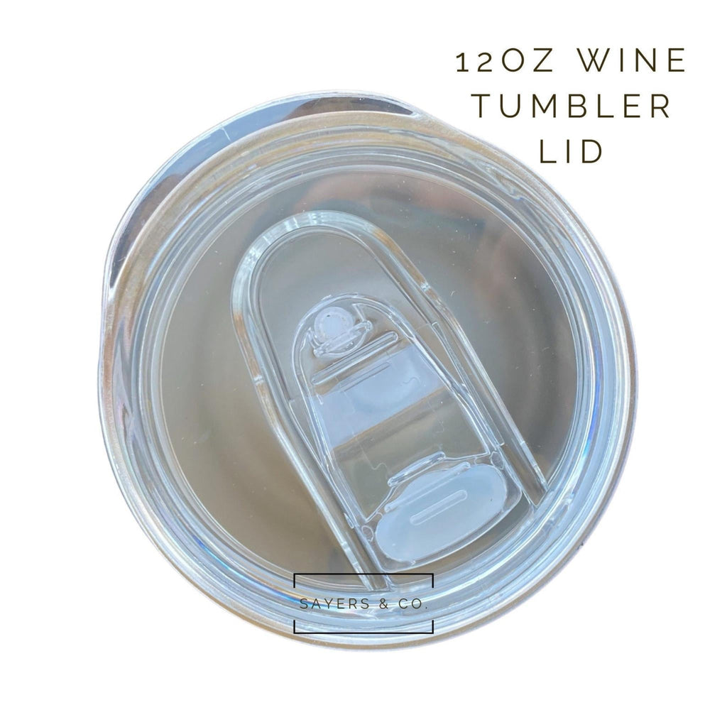 12oz Straight Edge White Glitter Wine Tumbler | Sayers & Co.