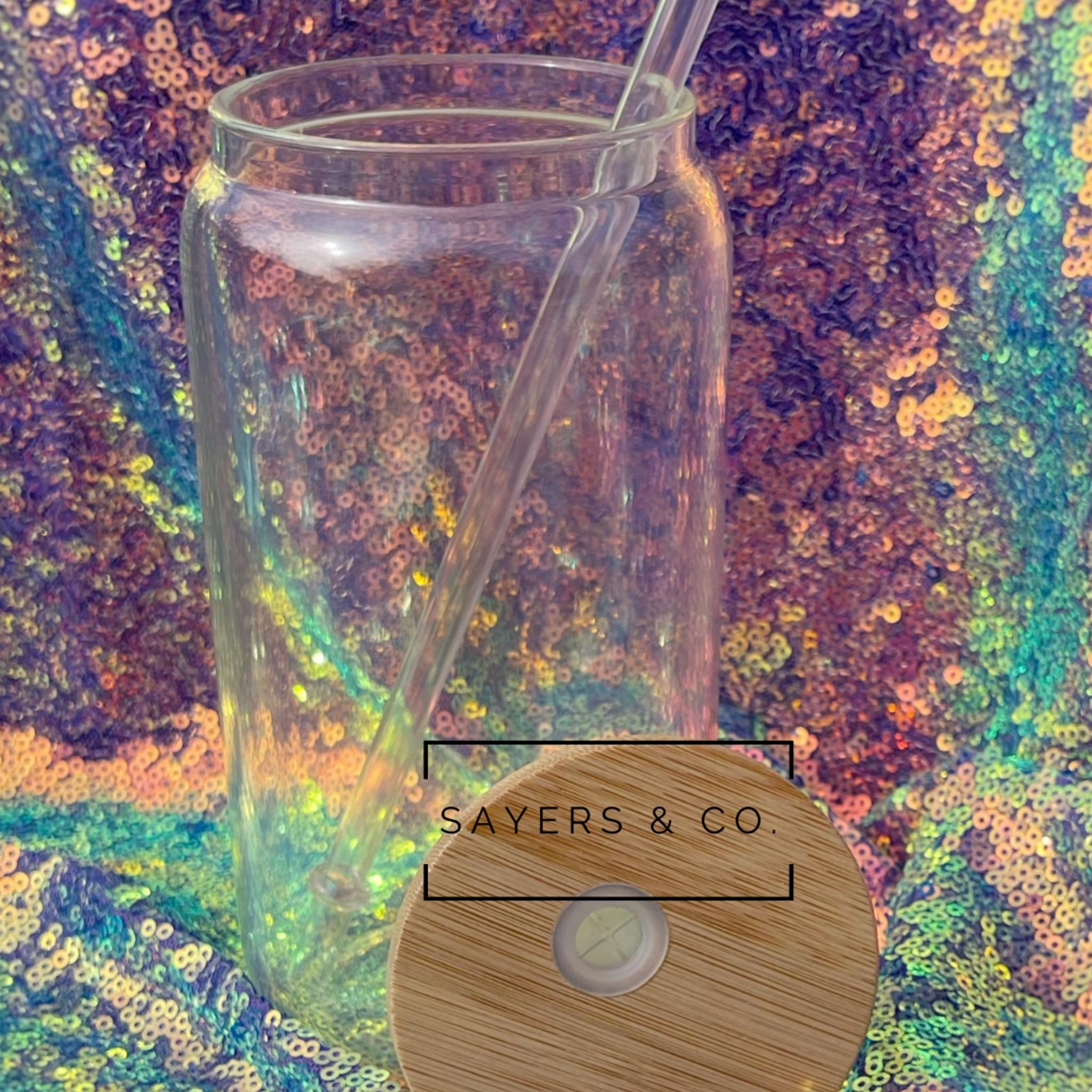 Pack of 20) Sublimation Glass Can with Bamboo Lid 16oz/18oz