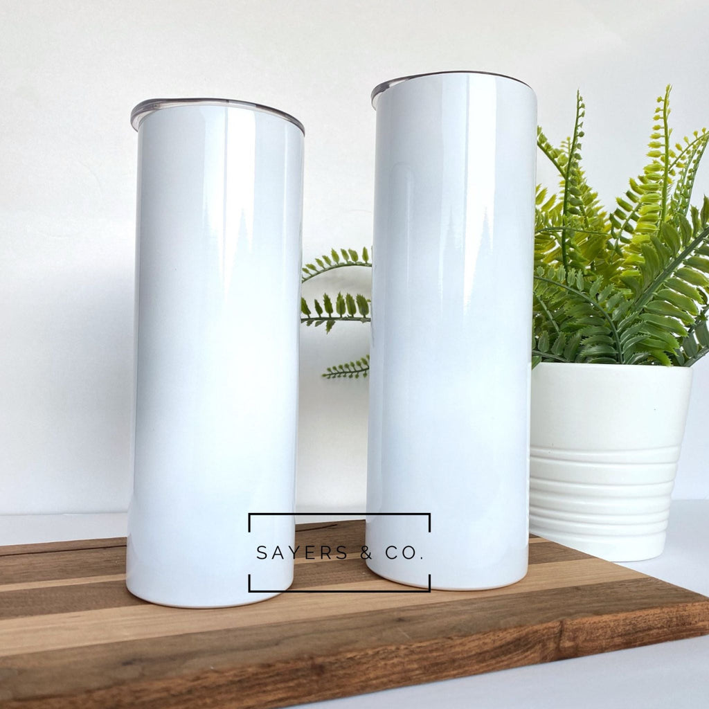 (Pack of 30) 20oz or 30oz Skinny Straight White Sublimation Tumbler | Sayers & Co.
