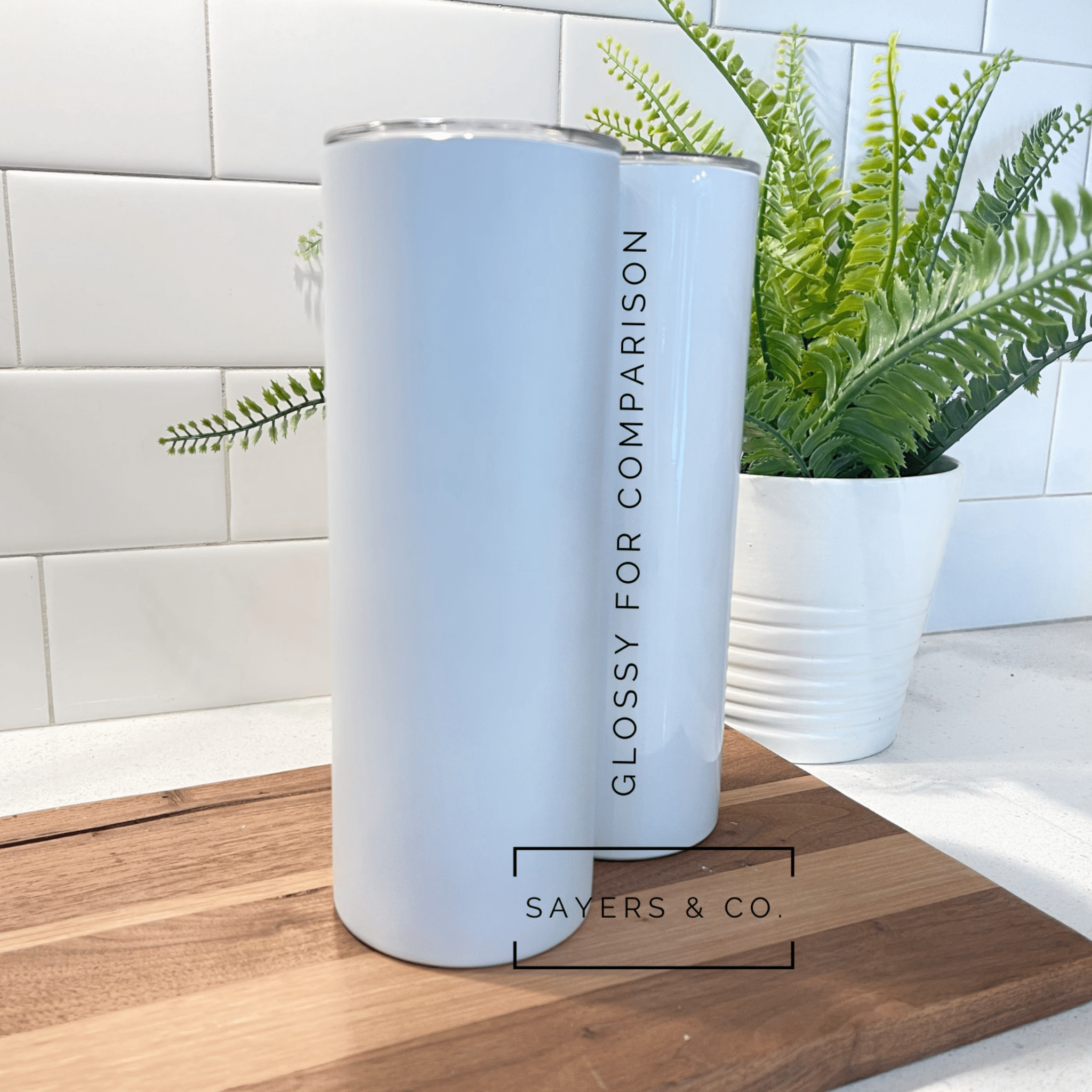 20oz or 30oz Straight Matte White Sublimation Skinny Tumbler