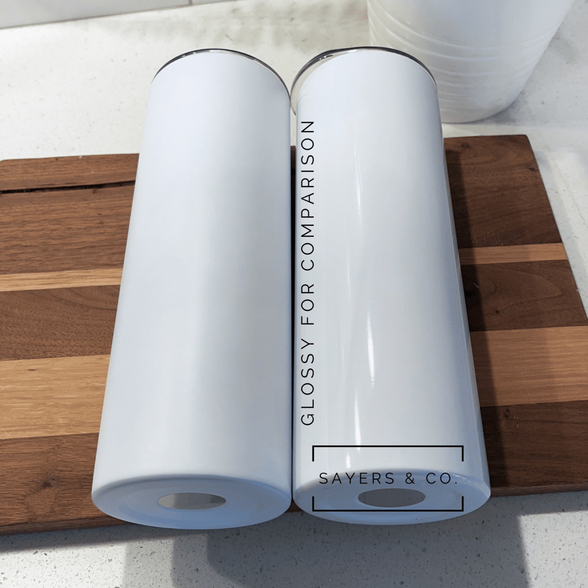 20oz Straight Matte White Sublimation Skinny Tumbler