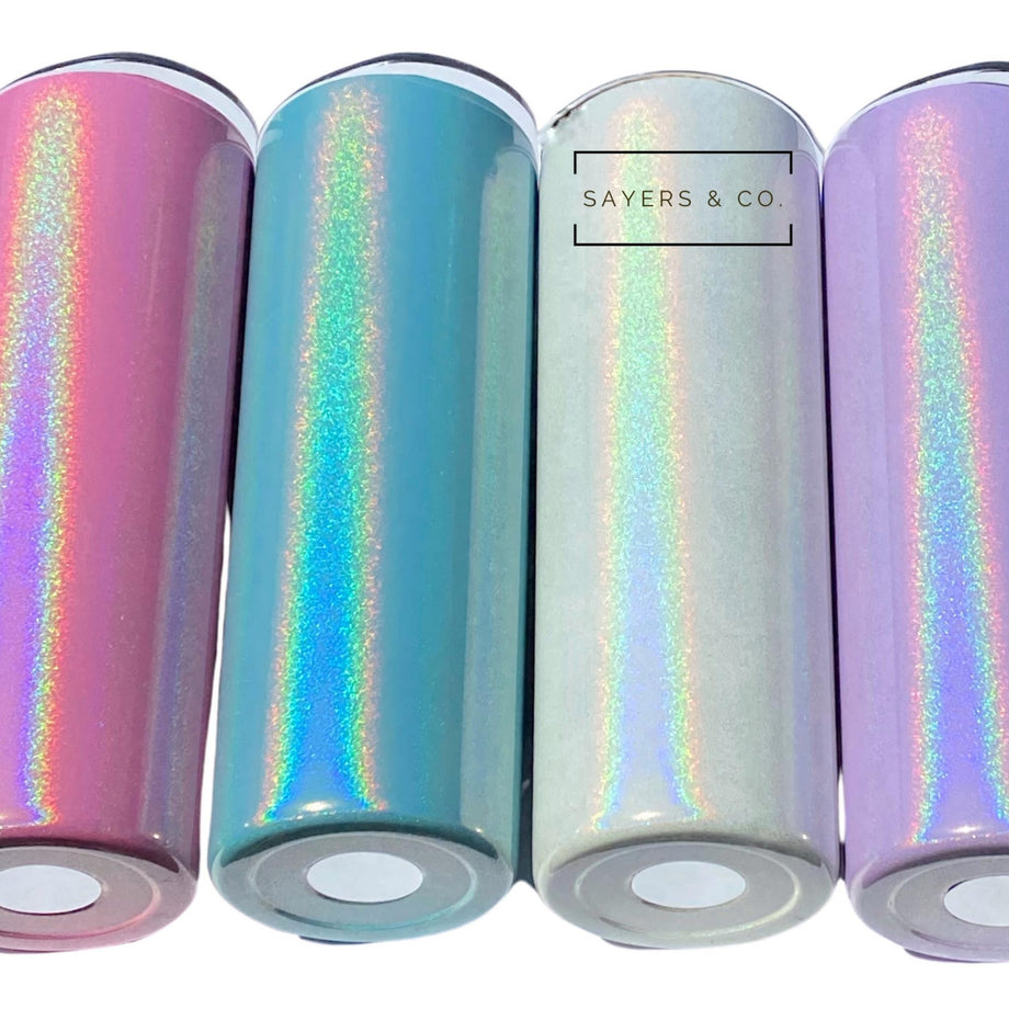 40oz Glitter Shimmer Holographic Rainbow Tumbler