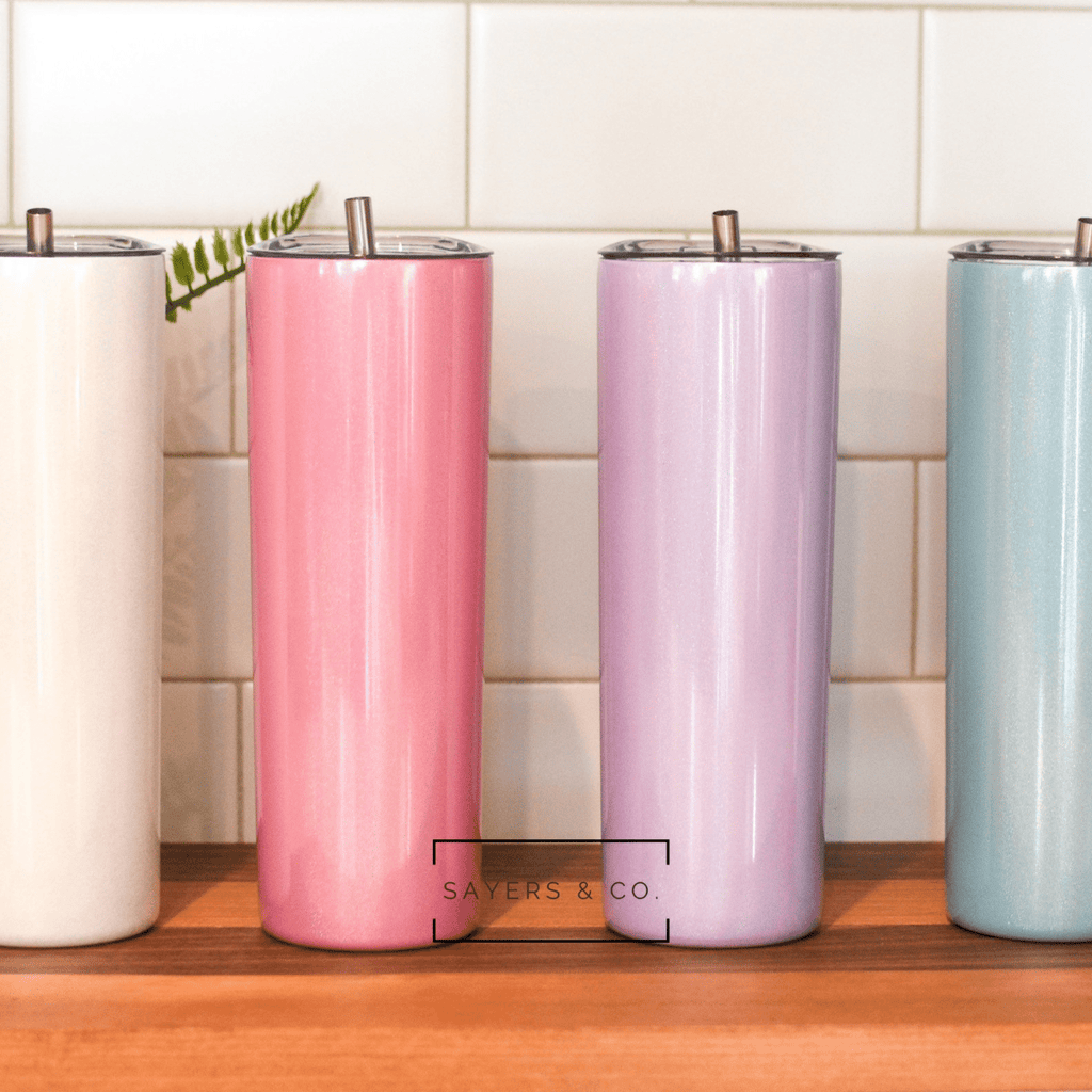 (Pack of 30) 20oz Skinny Holographic Glitter Straight Tumbler | Sayers & Co.