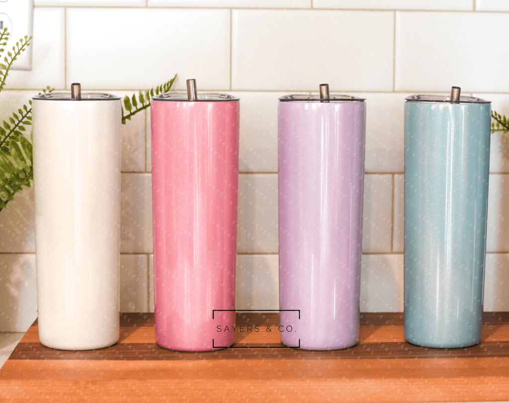 20oz Skinny Holographic Glitter Straight Tumbler | Sayers & Co.