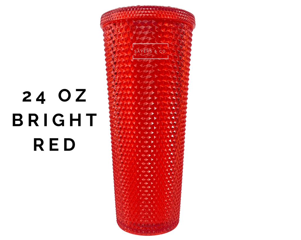 24oz Bright Red Studded Double Walled Tumbler | Sayers & Co.