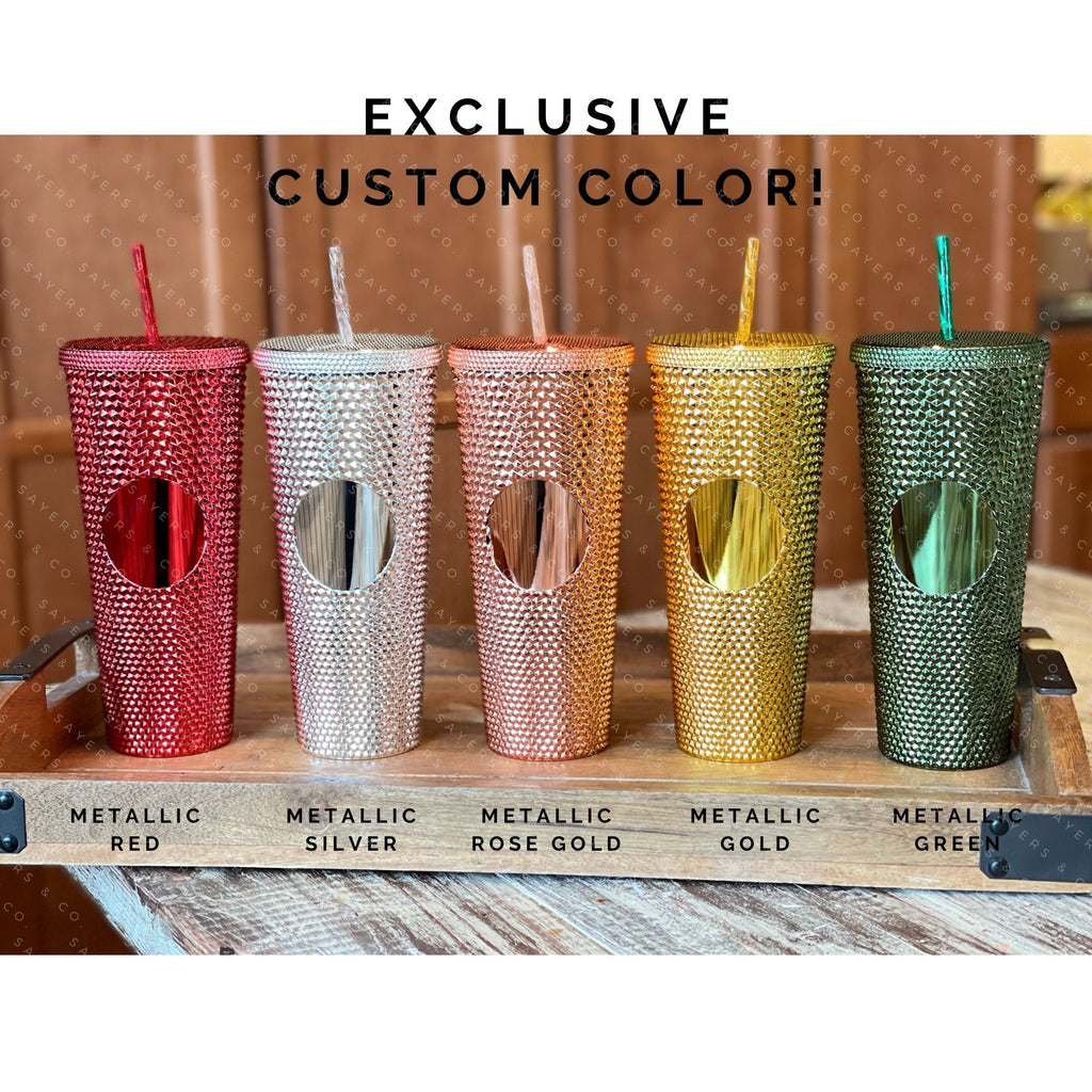 24oz Matte & Glossy Studded Double Walled Tumbler | Sayers & Co.