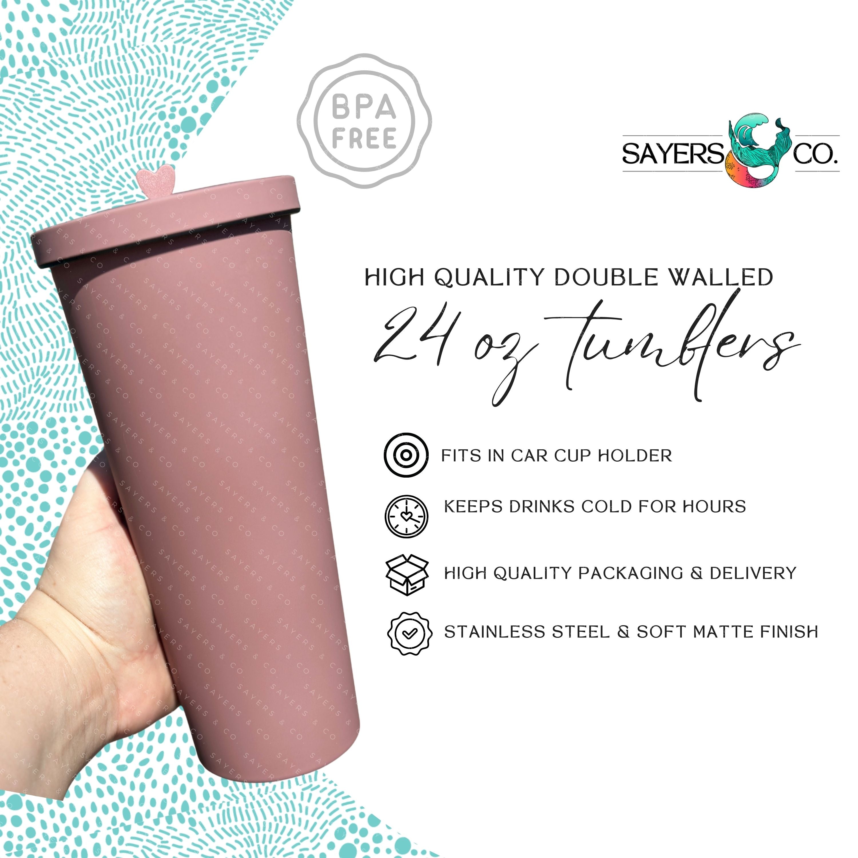 24oz Stainless Steel Double Walled Screw Top Matte Tumbler