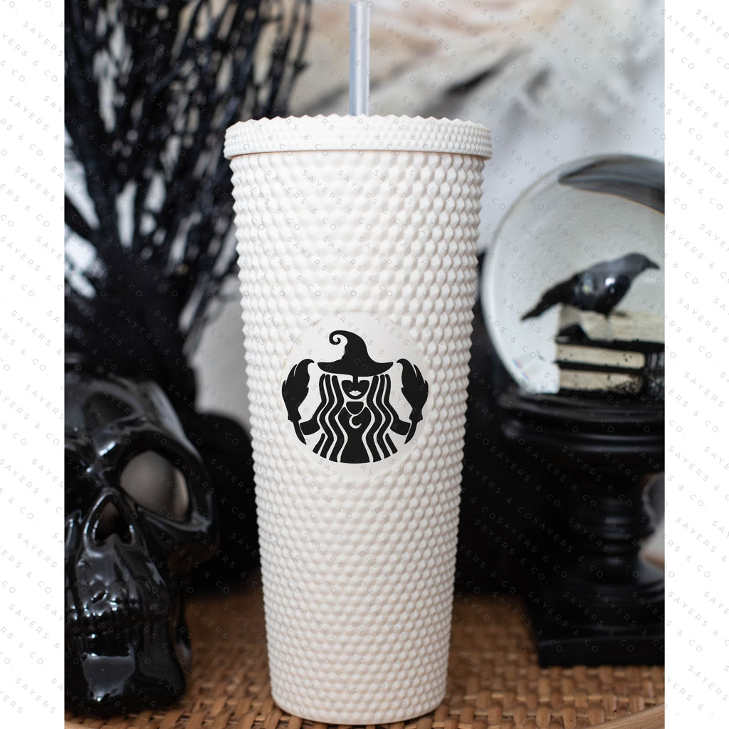 Halloween Spooky Studded Vinyl Monogram 24oz Double Walled Tumbler | Sayers & Co.