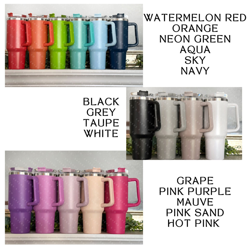 40 oz Double Walled Screw Top Matte Tumbler
