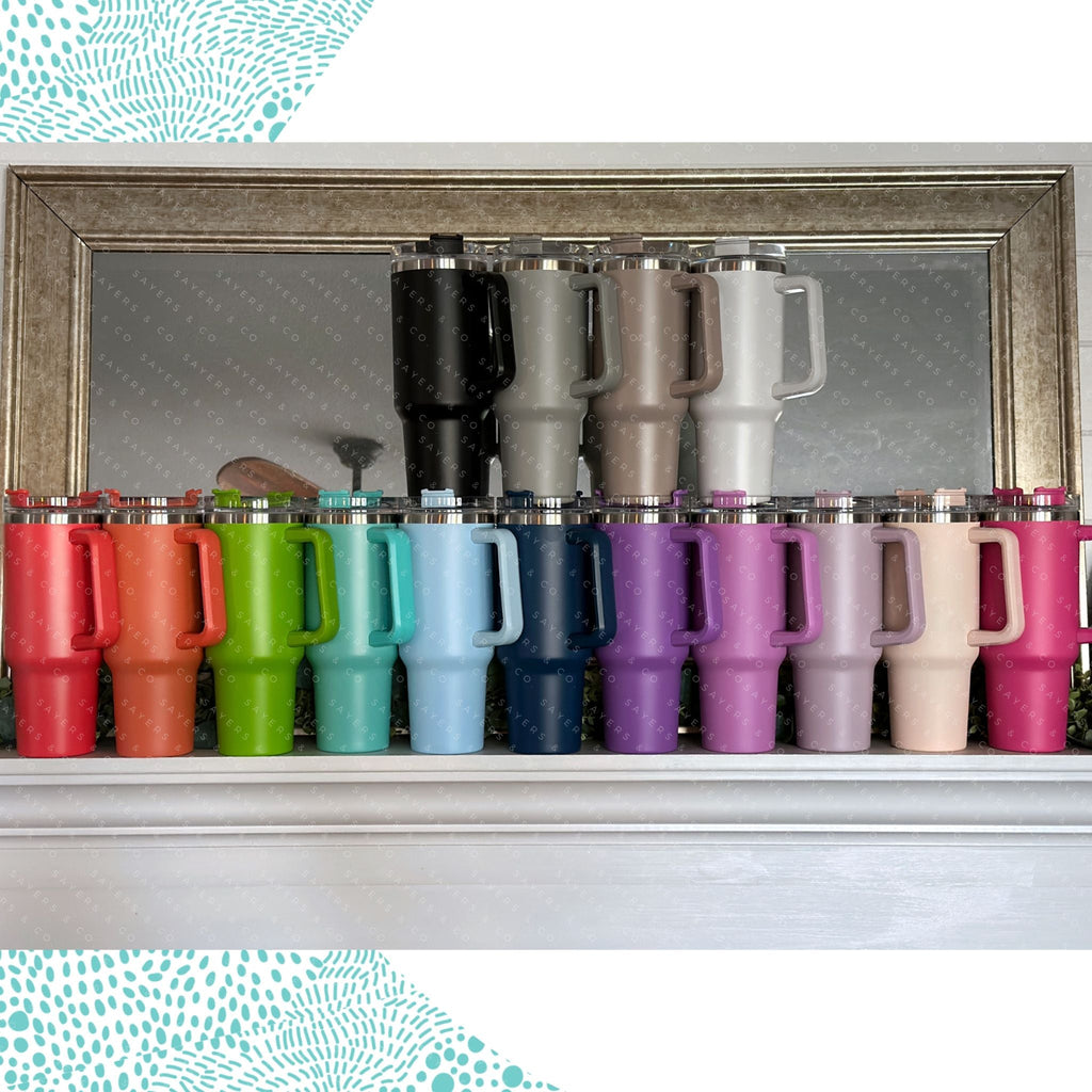 40 oz Double Walled Screw Top Matte Tumbler