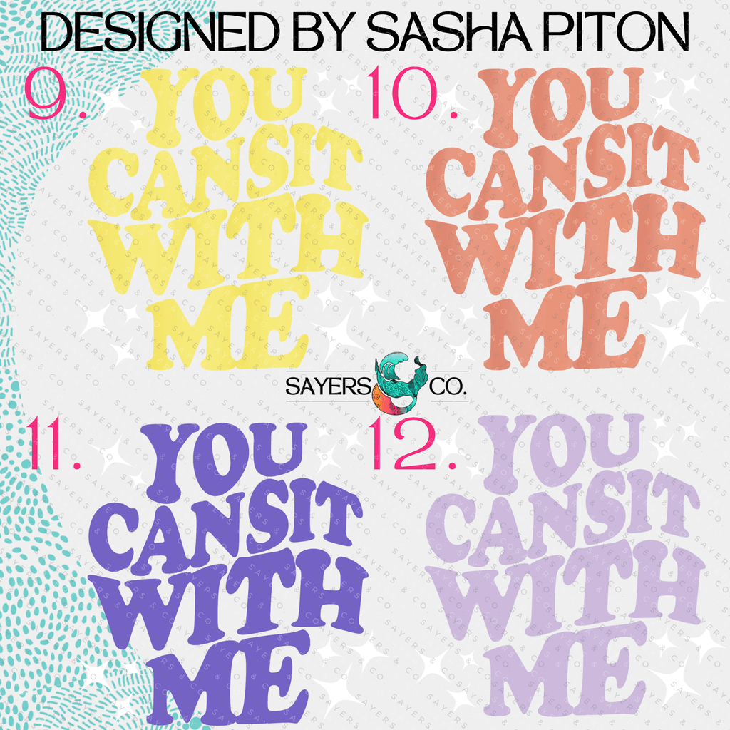 You Can Sit with Me, Sasha Piton, Friendship, Custom Can Glass with Bamboo Lid and Straw, Girlfriend Gift 16oz Glass Cup, | Sayers & Co.
