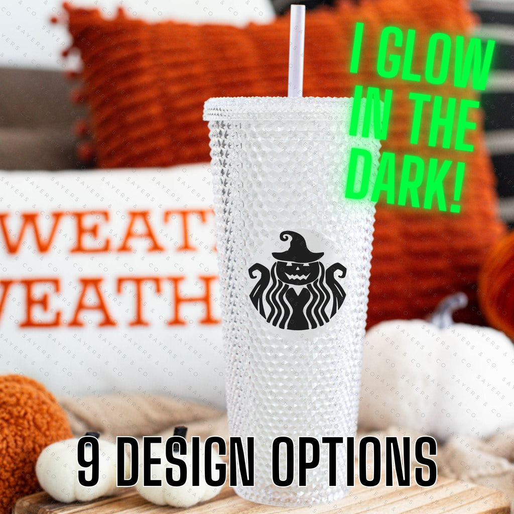 Halloween Spooky Studded Vinyl Monogram 24oz Double Walled Tumbler | Sayers & Co.