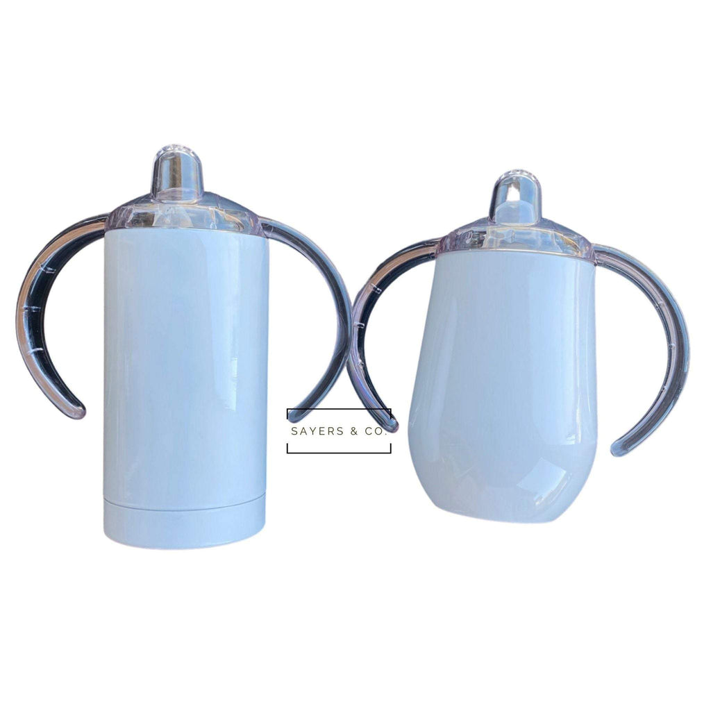 (Pack of 20) 9oz or 12oz White Sippy Sublimation Blank Tumbler | Sayers & Co.