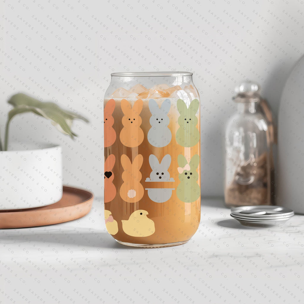 Copy of 16oz Easter Hops and Dreams Glass Cup with Bamboo Lid & Straw #100100 | Sayers & Co.