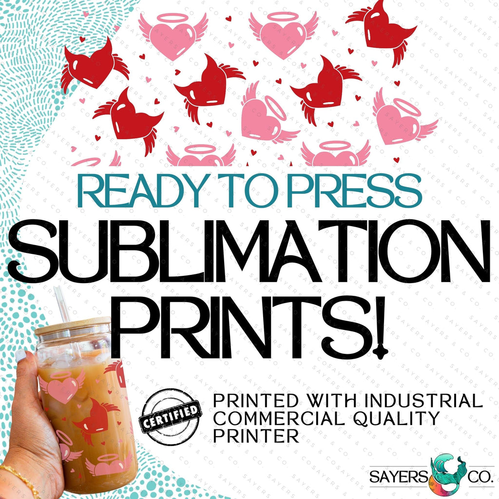 Copy of PRINTED Sublimation Transfer: Milk Milk Sugar Certified Printer- Berry Hearts 16oz Valentine's Day Sublimation Print | Sayers & Co.
