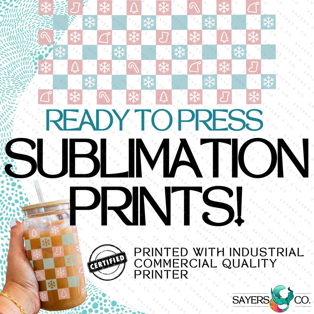 Copy of PRINTED Sublimation Transfer: Milk Milk Sugar Certified Printer- Ceramic Trees, Christmas Trees, Christmas Lights, Holiday 16oz Christmas Sublimation Print | Sayers & Co.