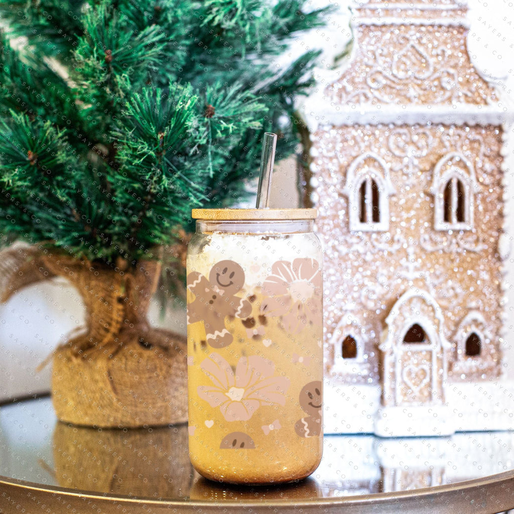 Copy of 16oz Falala Christmas Lyrics Iced Coffee Glass Can, Holiday Tumbler, Christmas Song Tumbler, Christmas Tumbler, Falala Tumbler, Gift For Her, Christmas Mug with Bamboo Lid & Straw #100073 | Sayers & Co.