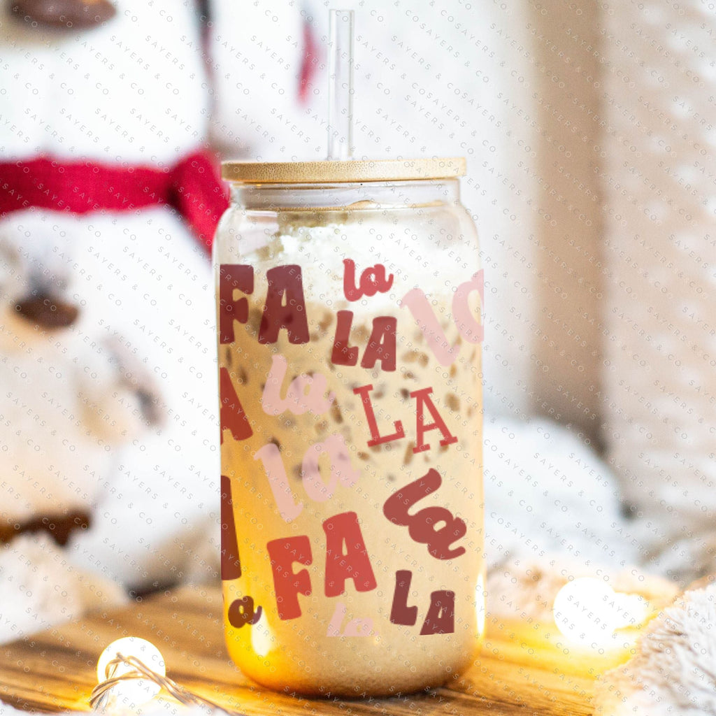 Copy of 16oz Christmas Sugar Cookies Iced Coffee Glass Can, Holiday Tumbler, Christmas Cookies Tumbler, Christmas Tumbler, Gift For Her, Christmas Mug with Bamboo Lid & Straw #100072 | Sayers & Co.