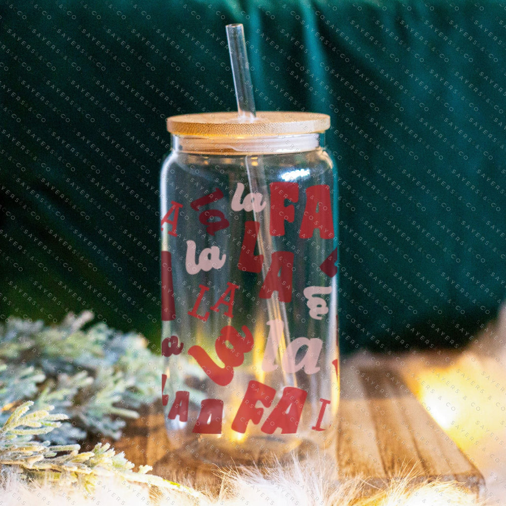 Copy of 16oz Christmas Sugar Cookies Iced Coffee Glass Can, Holiday Tumbler, Christmas Cookies Tumbler, Christmas Tumbler, Gift For Her, Christmas Mug with Bamboo Lid & Straw #100072 | Sayers & Co.