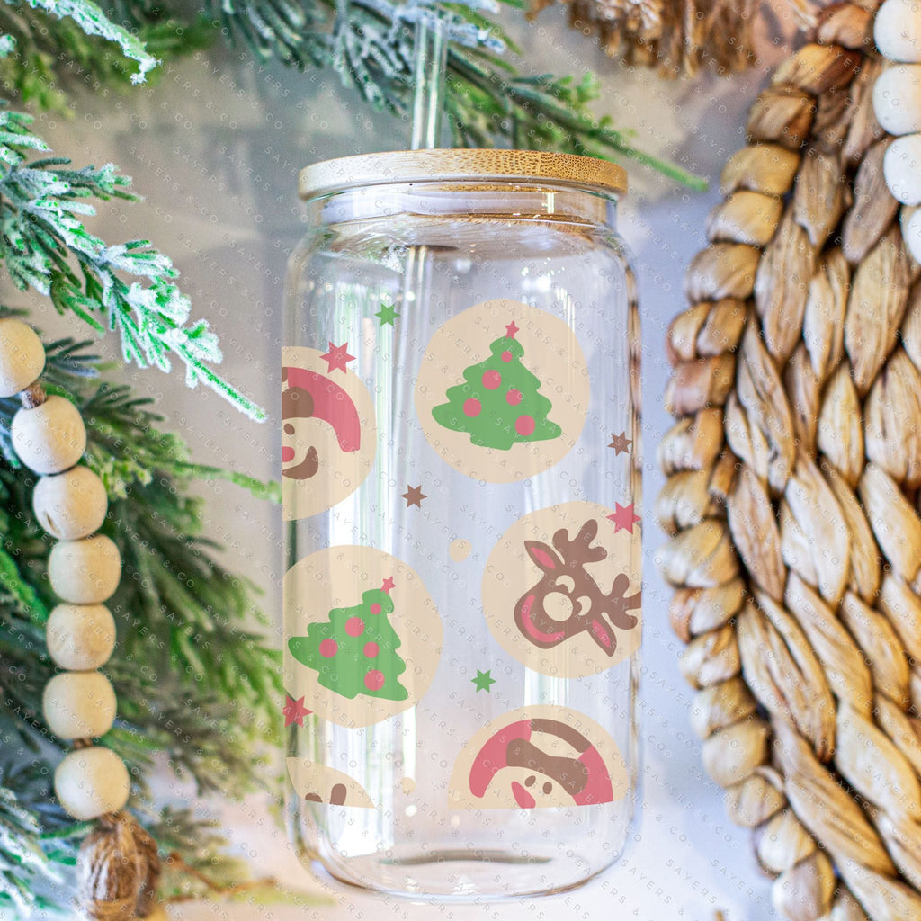 Copy of 16oz Christmas Lights 2.0 Iced Coffee Glass Can, Holiday Tumbler, Christmas Lights Tumbler, Christmas Tumbler, Gift For Her, Christmas Mug with Bamboo Lid & Straw #100071 | Sayers & Co.