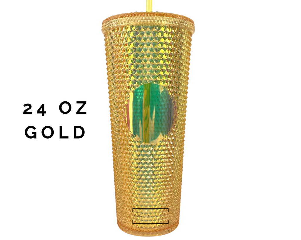 24oz Gold Studded Double Walled Tumbler | Sayers & Co.