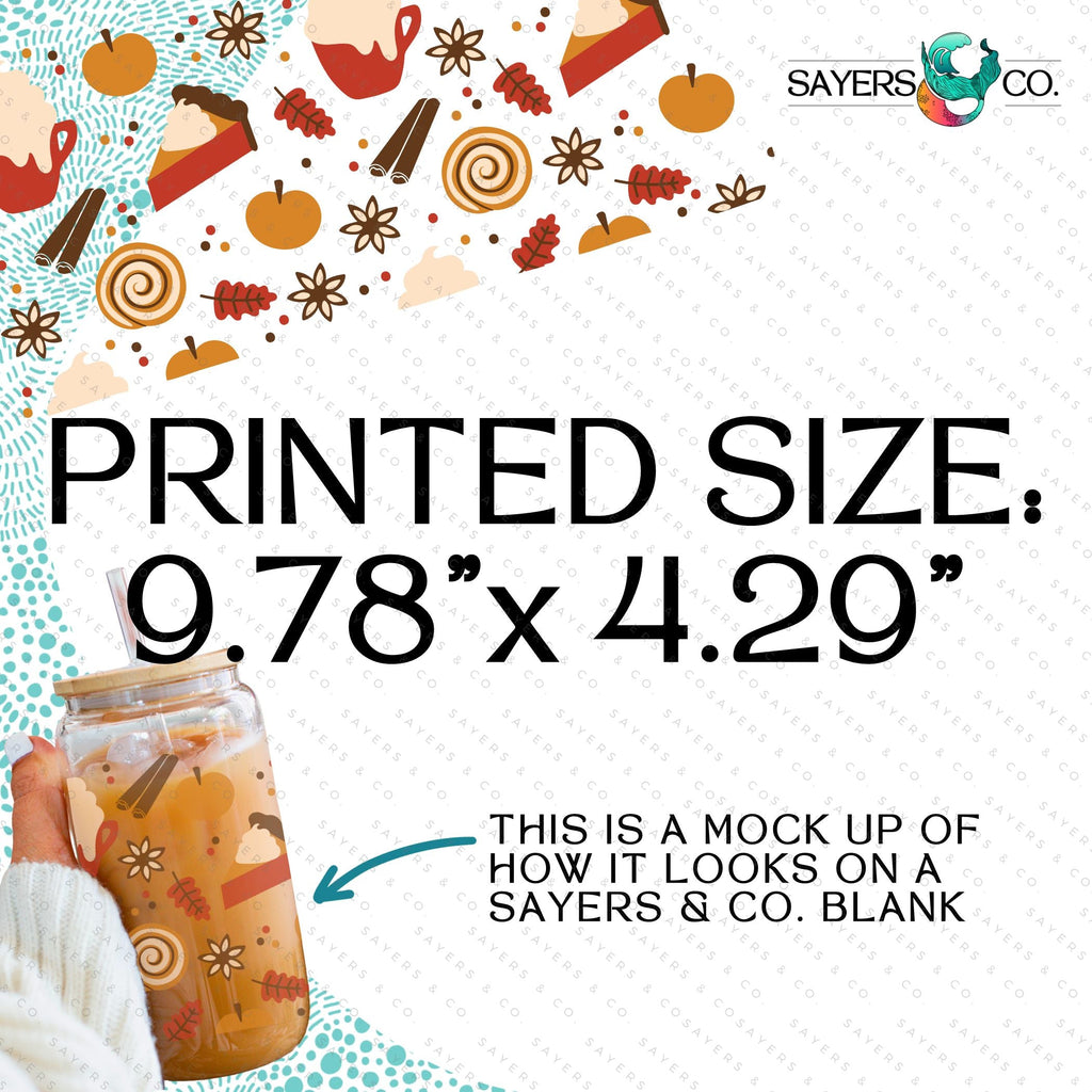 Copy of PRINTED Sublimation Transfer: Milk Milk Sugar Certified Printer- Micro Mushrooms, Thanksgiving 16oz Fall Sublimation Print | Sayers & Co.