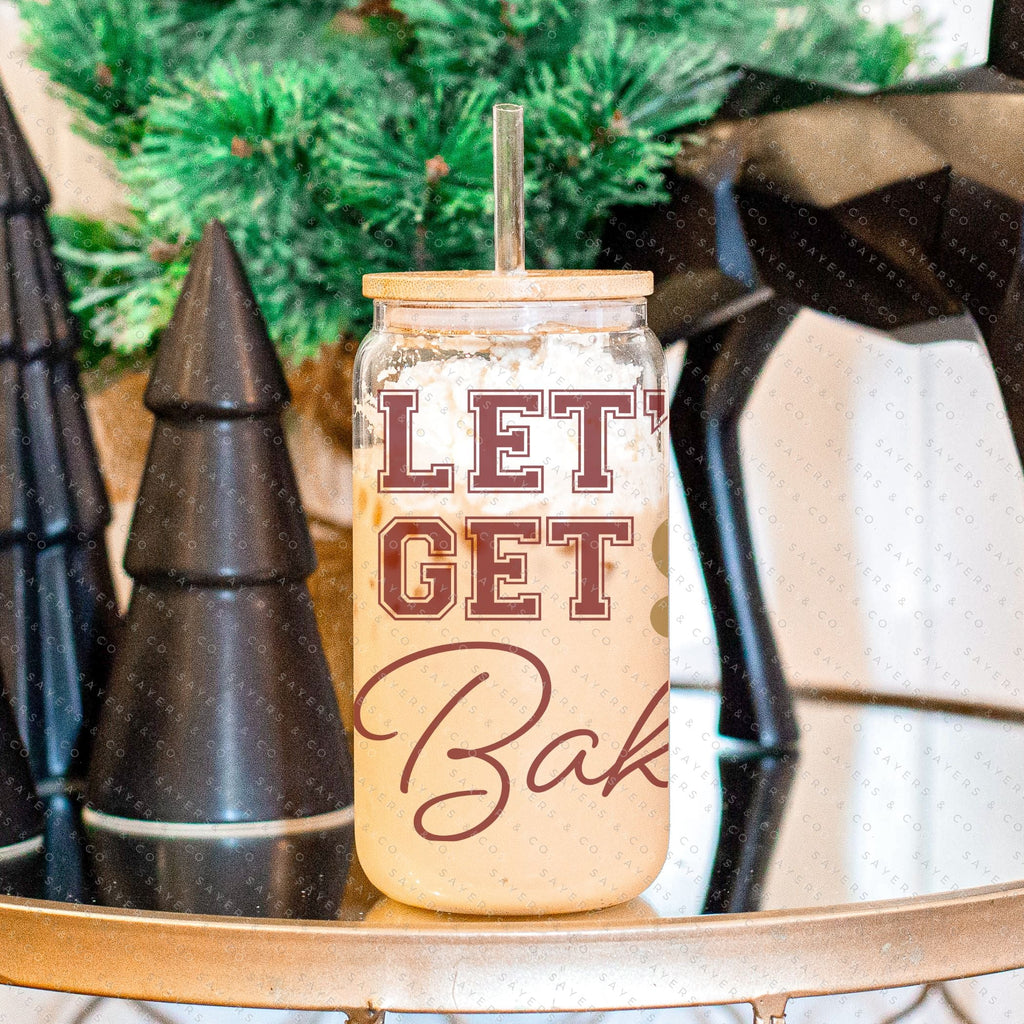 16oz Fall Leaves Iced Coffee Glass Can, Fall Tumbler, Thanksgiving Tumbler,  Gift For Her, Fall Mug with Bamboo Lid & Straw #100045 Sayers & Co.