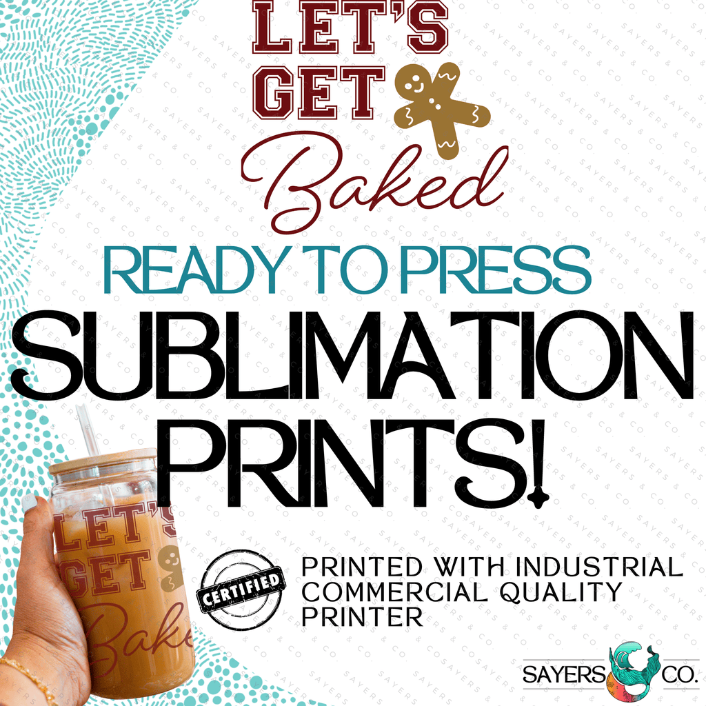 Copy of PRINTED Sublimation Transfer: Milk Milk Sugar Certified Printer- Gingerbread, Christmas Pattern, Gingerbread and Flowers, Christmas Tumbler, Gingerbread Tumbler, Holiday 16oz Christmas Sublimation Print | Sayers & Co.