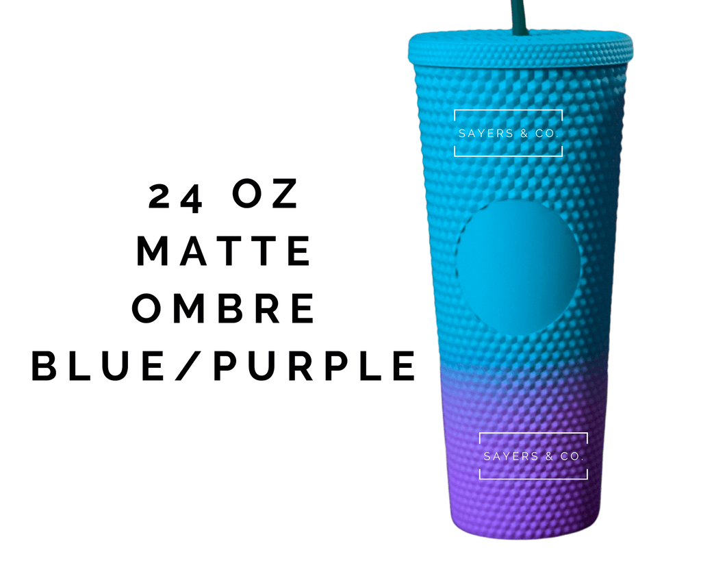 24oz Ombre Blue/Purple Studded Double Walled Tumbler | Sayers & Co.