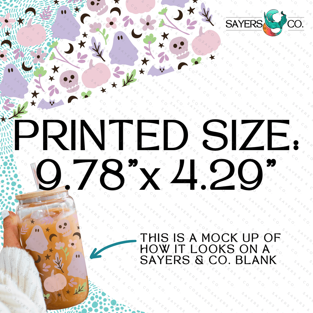 PRINTED Sublimation Transfer: Milk Milk Sugar Certified Printer- Pretty Paranormal, ghosts, fall pumpkins, skeletons 16oz Halloween Sublimation Print | Sayers & Co.