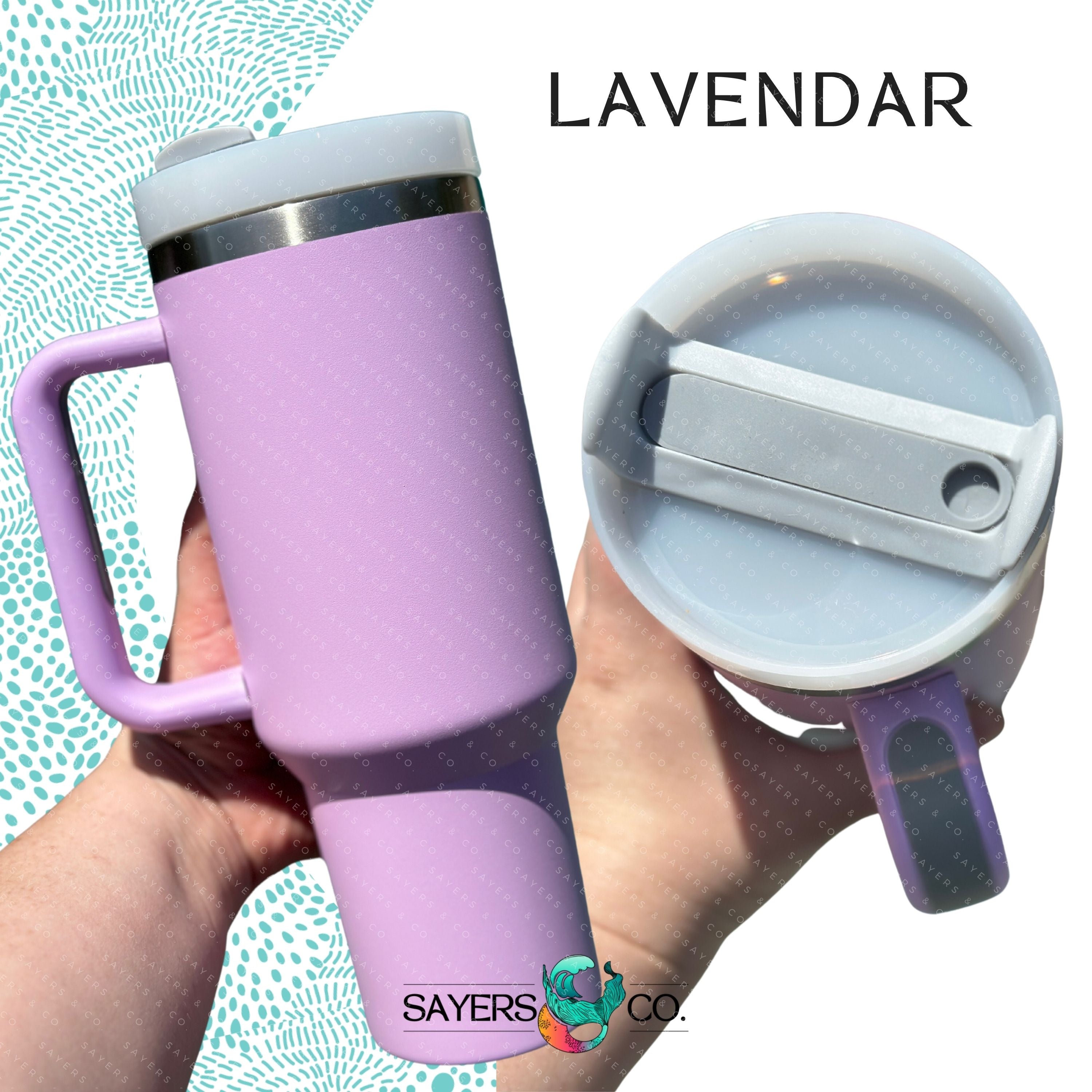 Lavender Stainless Steel 18oz Tumbler with Purple Jacket & Screw-on Lid