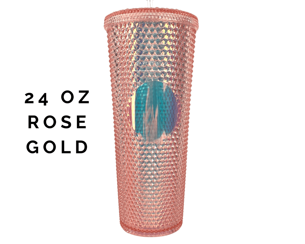 24oz Rose Gold Studded Double Walled Tumbler | Sayers & Co.