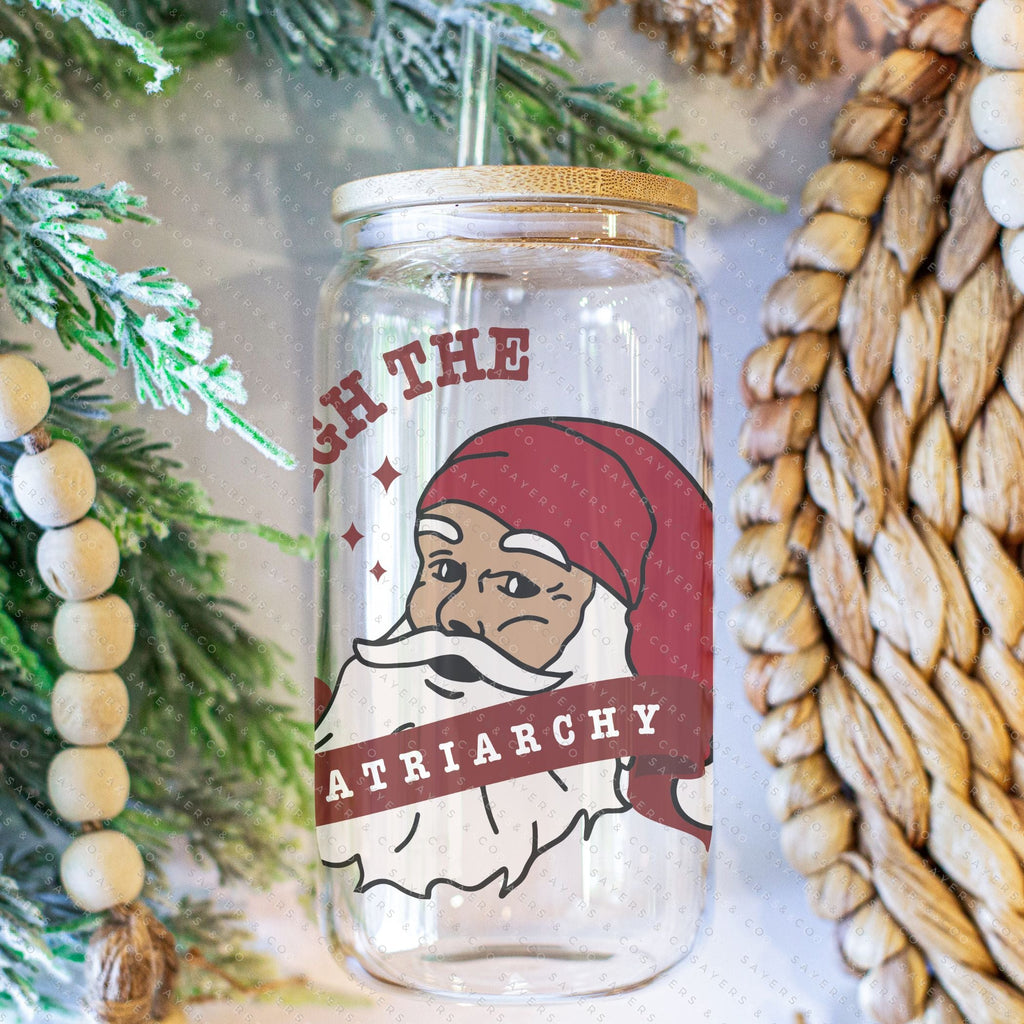 Copy of 16oz Winter Magic Iced Coffee Glass Can, Holiday Tumbler, Winter Tumbler, Christmas Tumbler, Winter Forest Tumbler, Winter Pattern, Winter Scene Tumbler, Deers and Trees Tumbler, Gift For Her, Christmas Mug with Bamboo Lid & Straw #100078 | Sayers & Co.