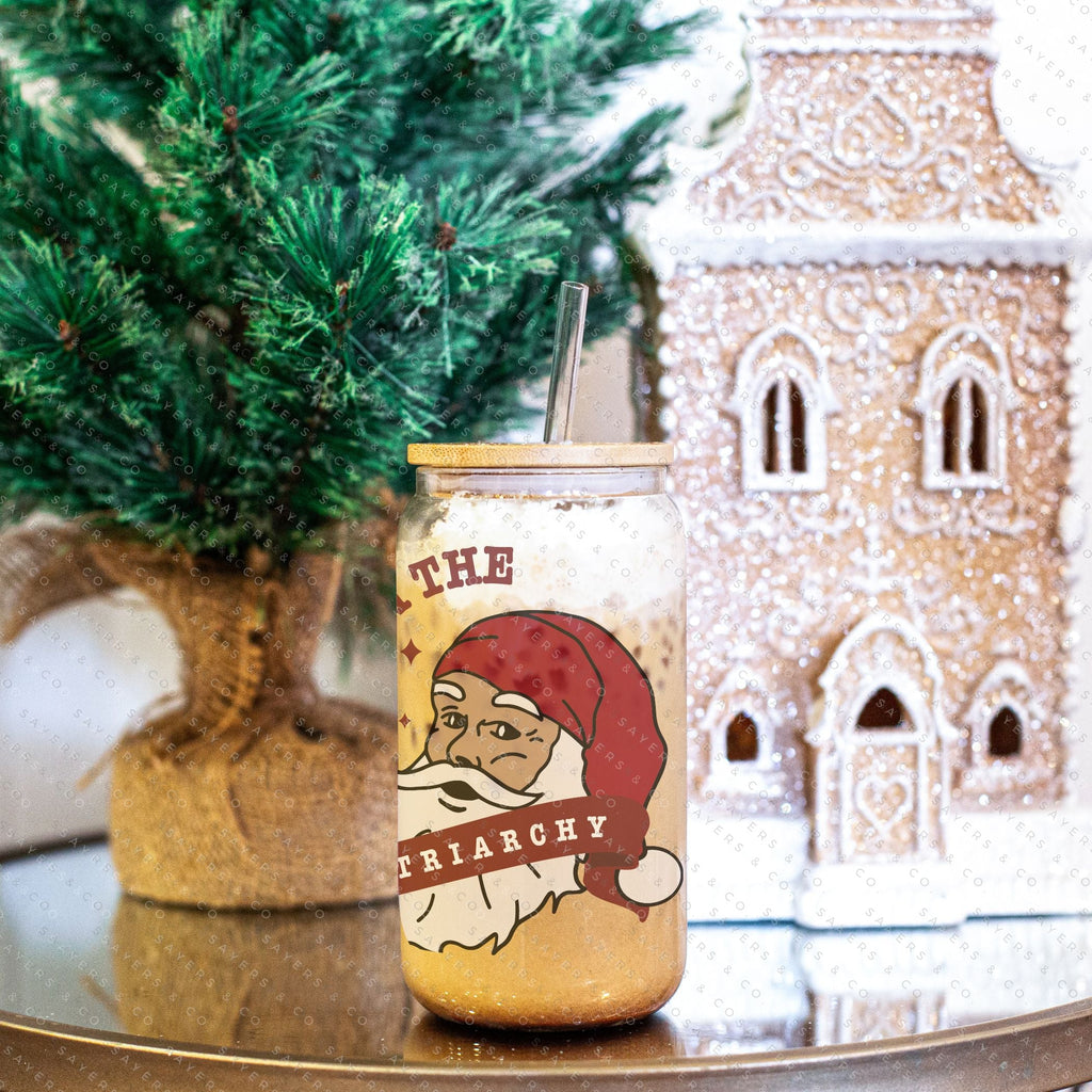 Copy of 16oz Winter Magic Iced Coffee Glass Can, Holiday Tumbler, Winter Tumbler, Christmas Tumbler, Winter Forest Tumbler, Winter Pattern, Winter Scene Tumbler, Deers and Trees Tumbler, Gift For Her, Christmas Mug with Bamboo Lid & Straw #100078 | Sayers & Co.