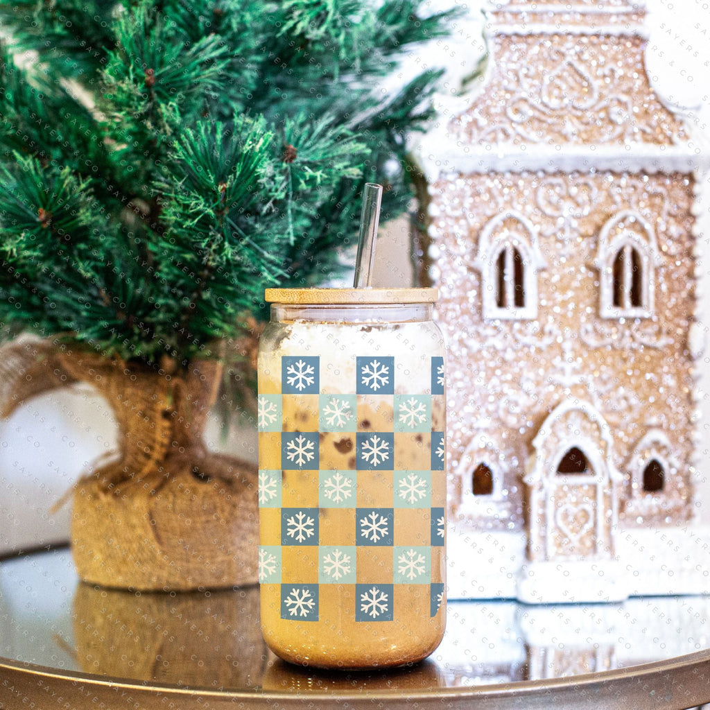 Copy of 16oz Let's Get Baked Gingerbread Iced Coffee Glass Can, Holiday Tumbler, Gingerbread Tumbler, Christmas Tumbler, Let's Get Baked Tumbler, Winter Tumbler, Gift For Her, Christmas Mug with Bamboo Lid & Straw #100075 | Sayers & Co.