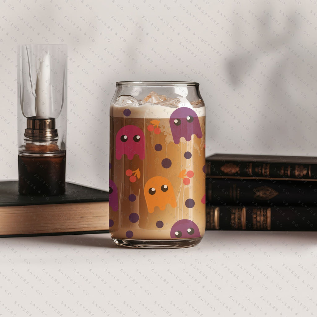 Copy of 16oz Turkey Time Iced Coffee Glass Can, Fall Tumbler, Gift For Her, Thanksgiving Mug with Bamboo Lid & Straw #100065 | Sayers & Co.