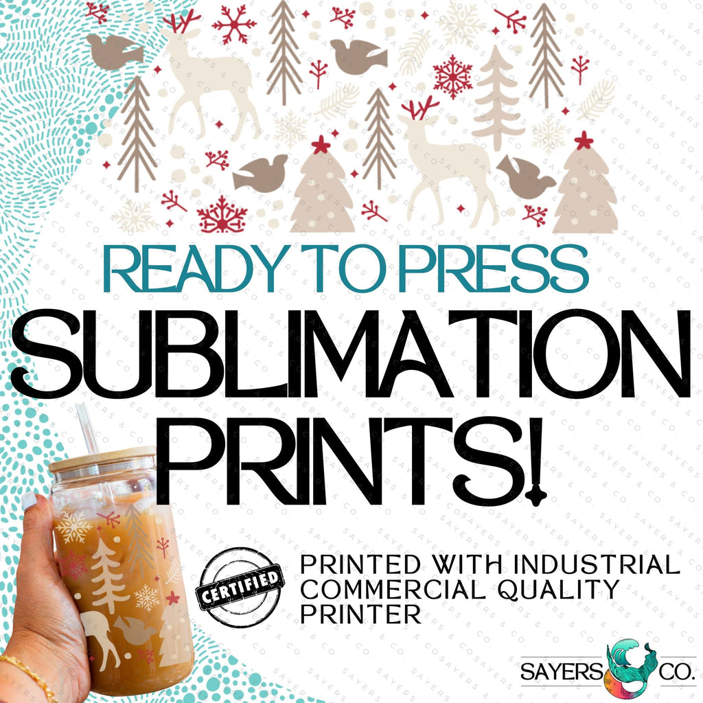 Copy of PRINTED Sublimation Transfer: Milk Milk Sugar Certified Printer- Winter Beanies, Christmas Tumbler, Winter Tumbler, Snowflake Tumbler, Winter Hats Tumbler, Holiday 16oz Christmas Sublimation Print | Sayers & Co.
