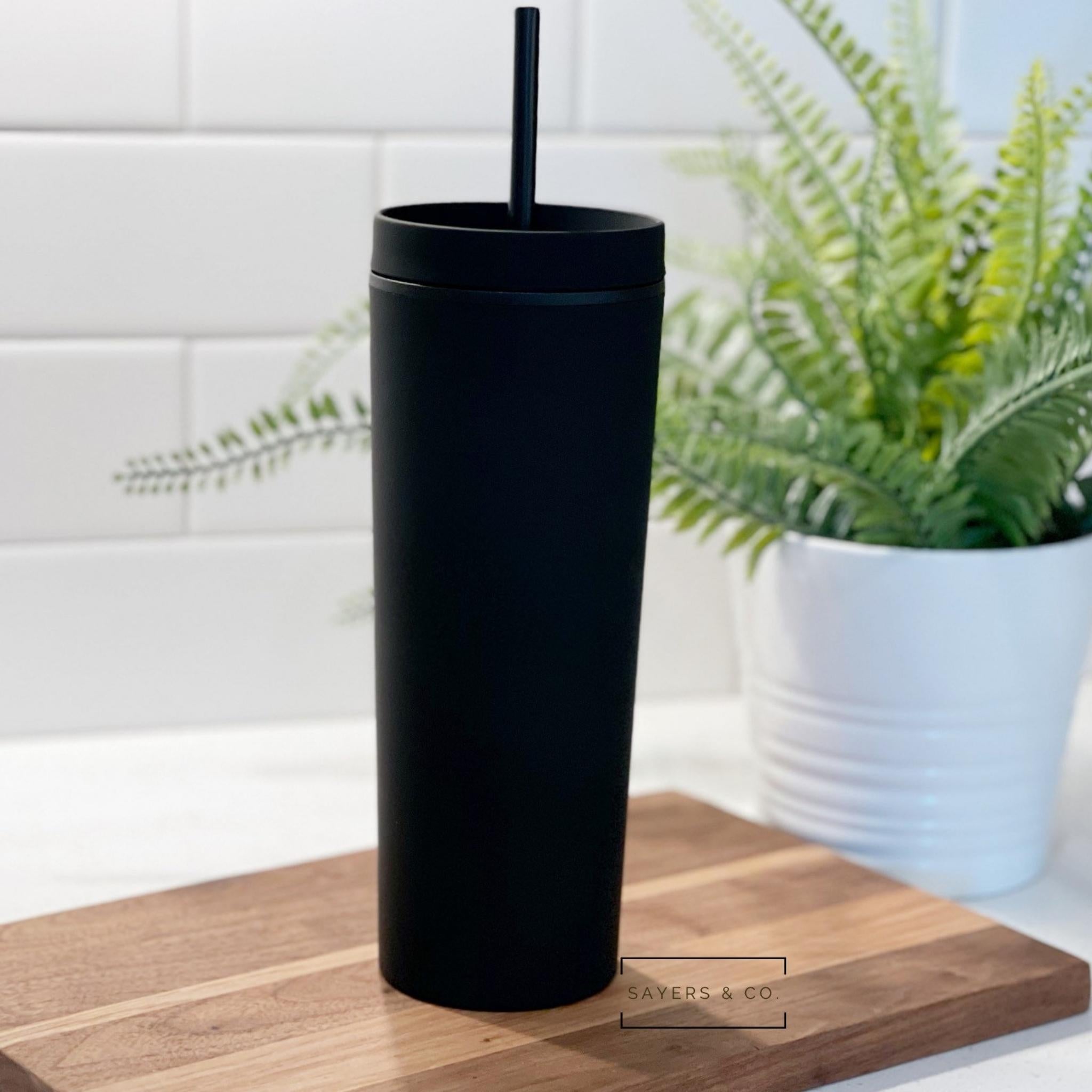 19oz Acrylic Skinny Matte Black Tumbler