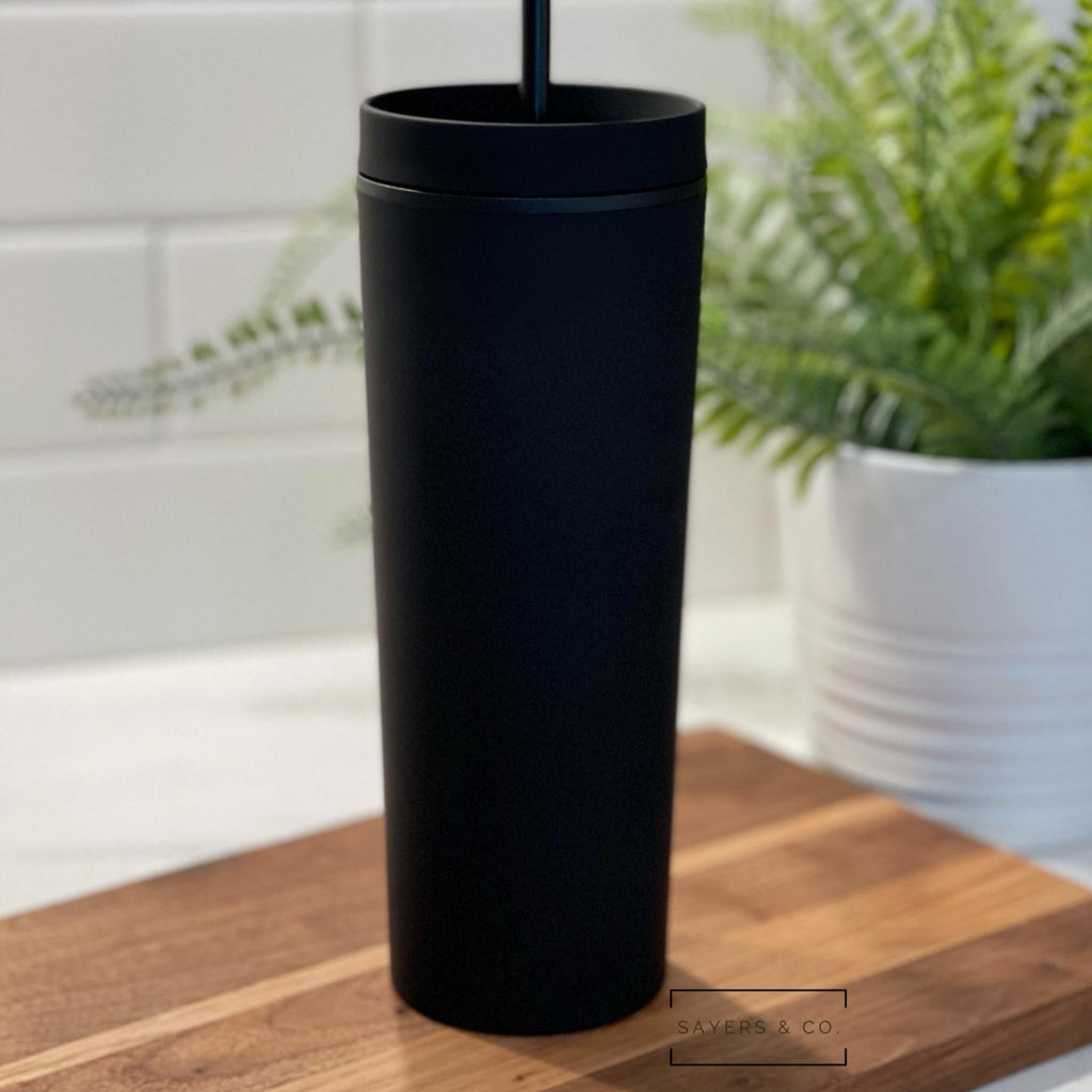 19oz Acrylic Skinny Matte Black Tumbler