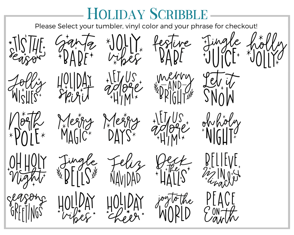 24oz Custom Holiday Scribble Studded Double Walled Tumbler