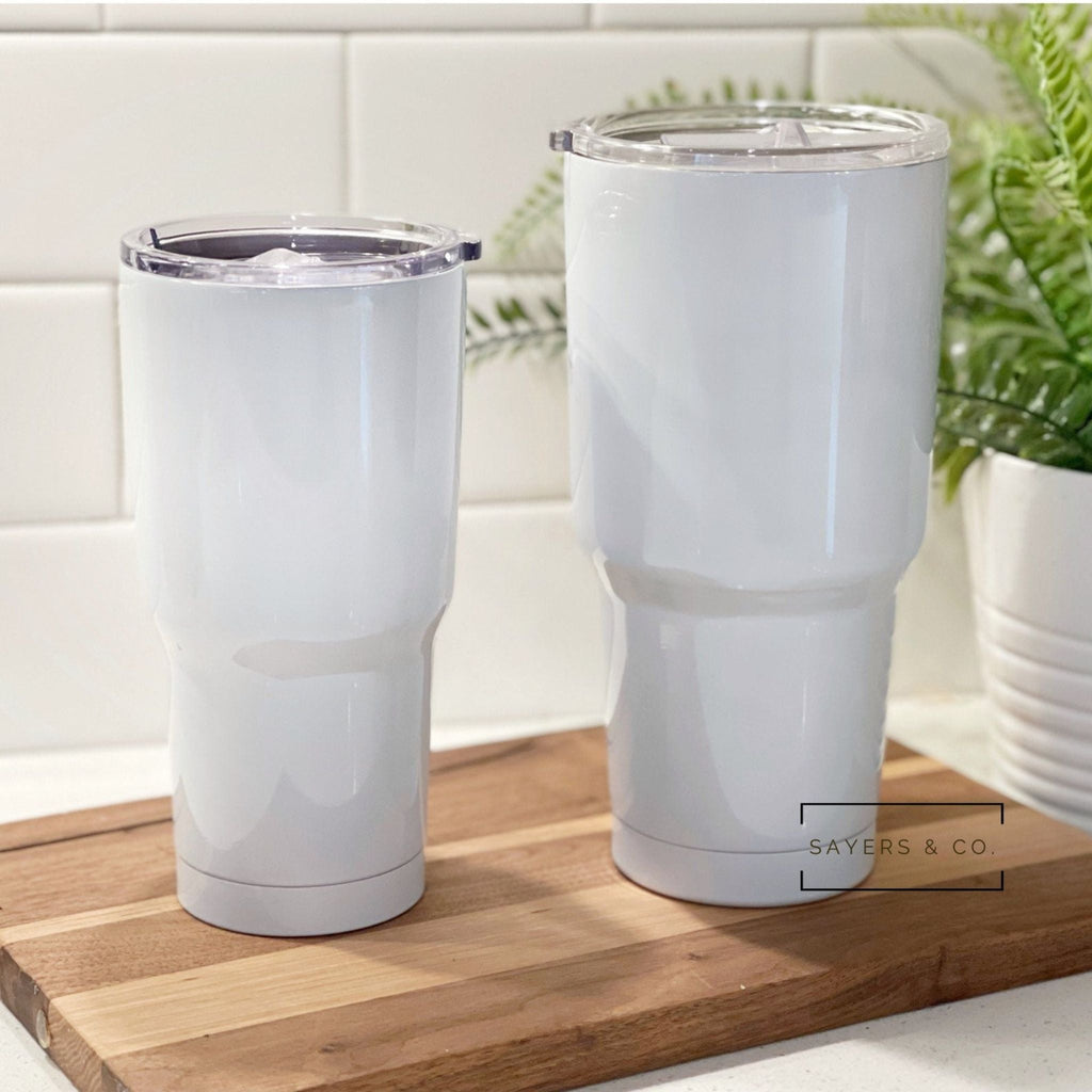 (Pack of 30) 20oz or 30oz Sublimation White Car Tumbler