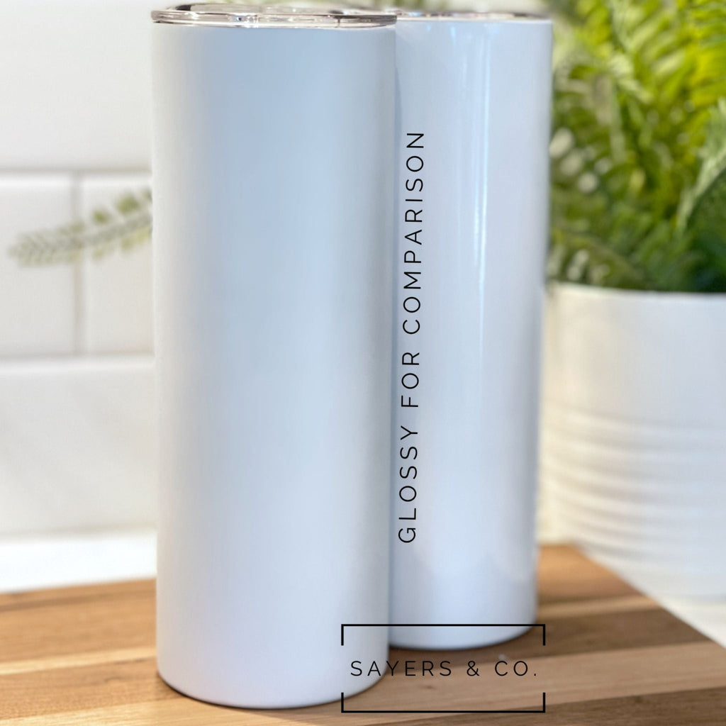 20oz or 30oz Straight Matte White Sublimation Skinny Tumbler