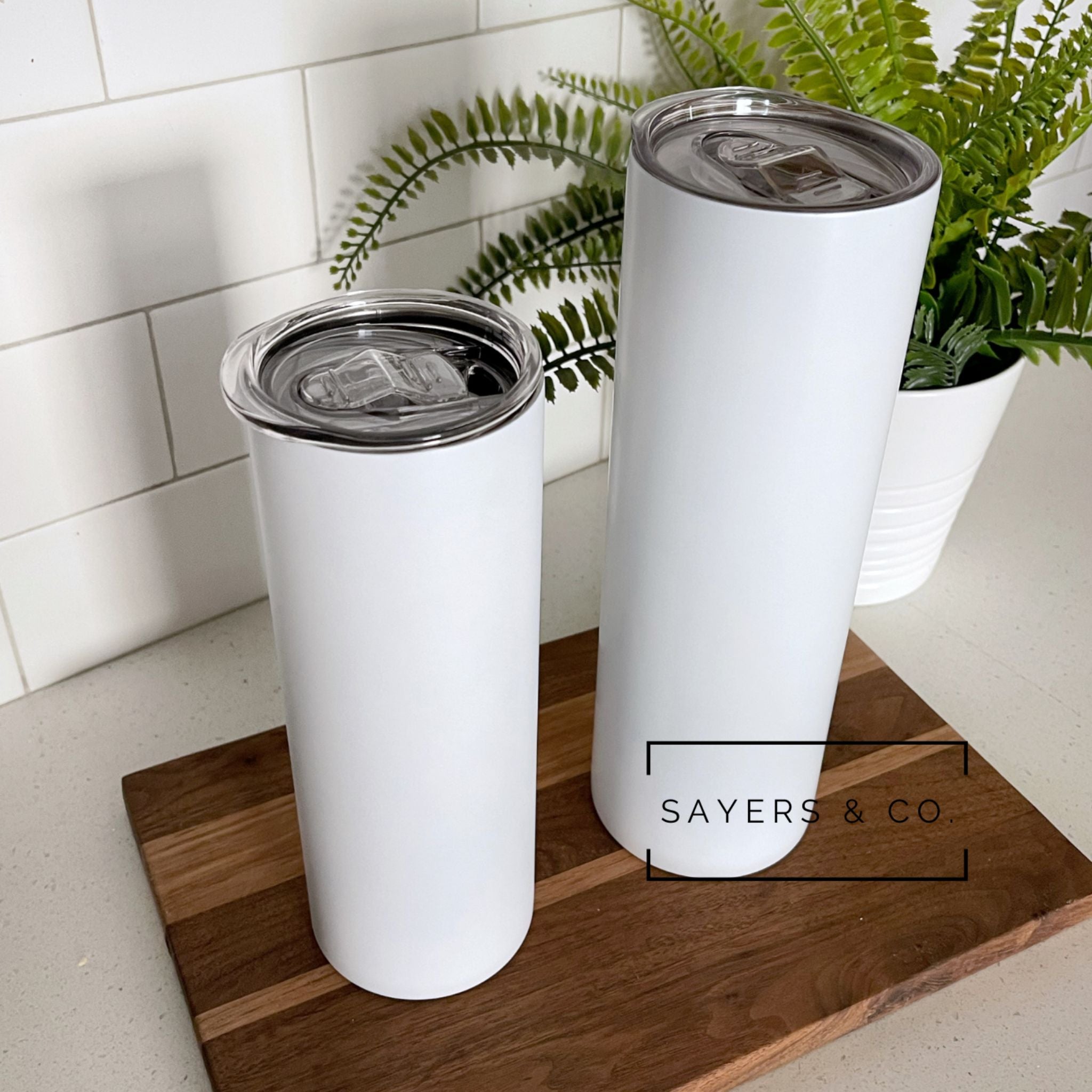 20oz or 30oz Skinny Straight White Sublimation Tumbler – Sayers & Co.